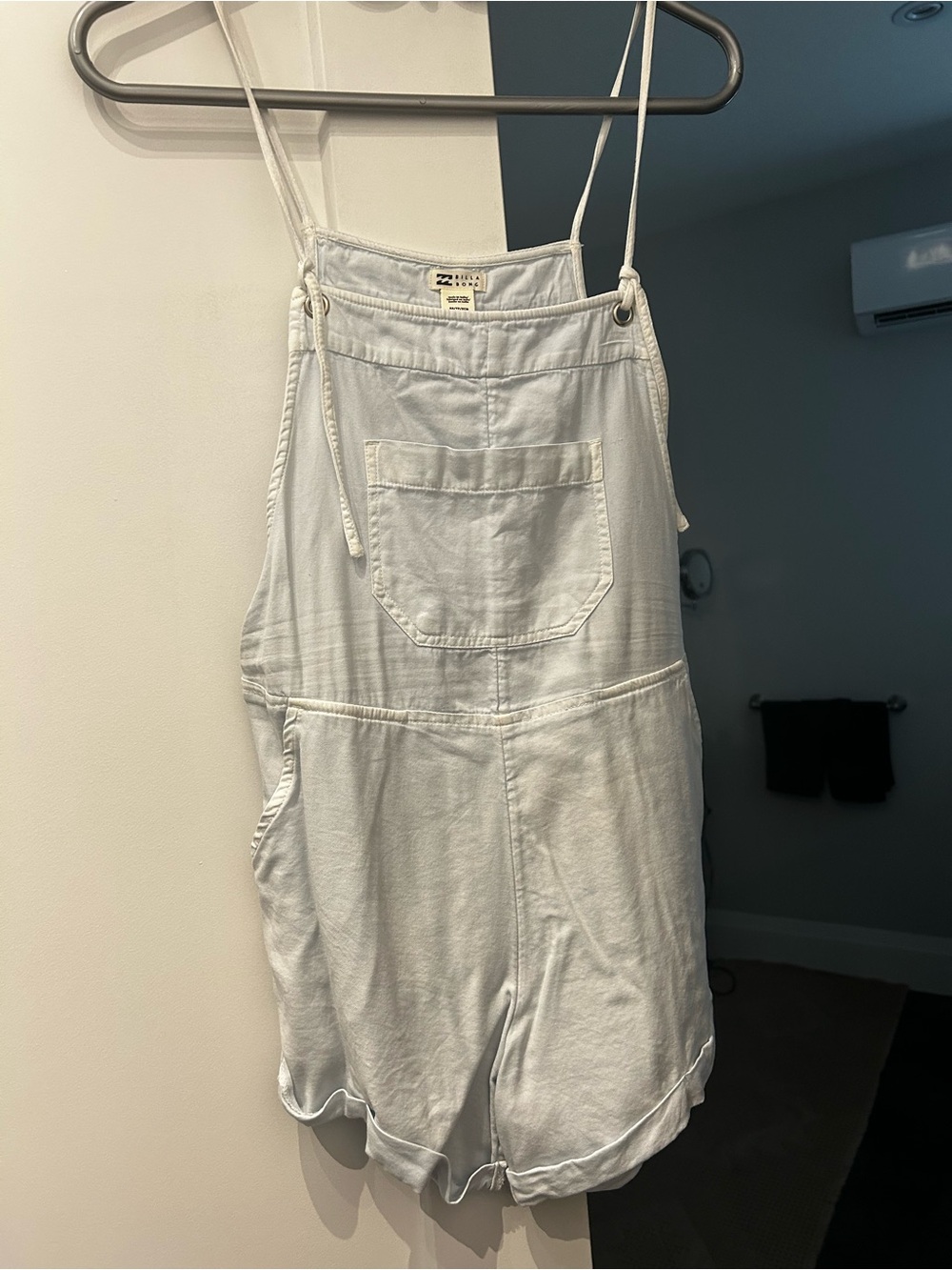 Billabong Light Blue/White Denim Short Overalls